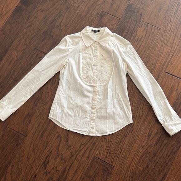 White Long Sleeve Rachel Zoe Button-Up Shirt - Picture 1 of 3